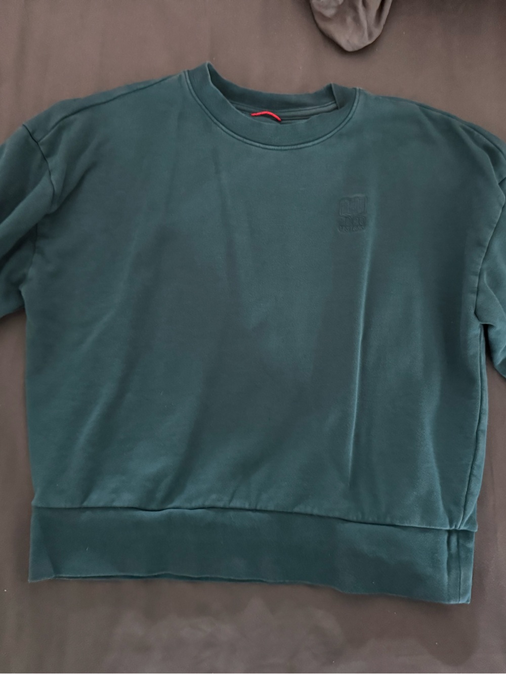 Topo Designs Teal Crew Sweatshirt with Embossed Logo
